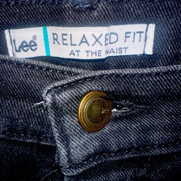 Lee Straight Leg Relaxed Waist Black denim Jeans size 12 Long 
Festival - Picture 3 of 11